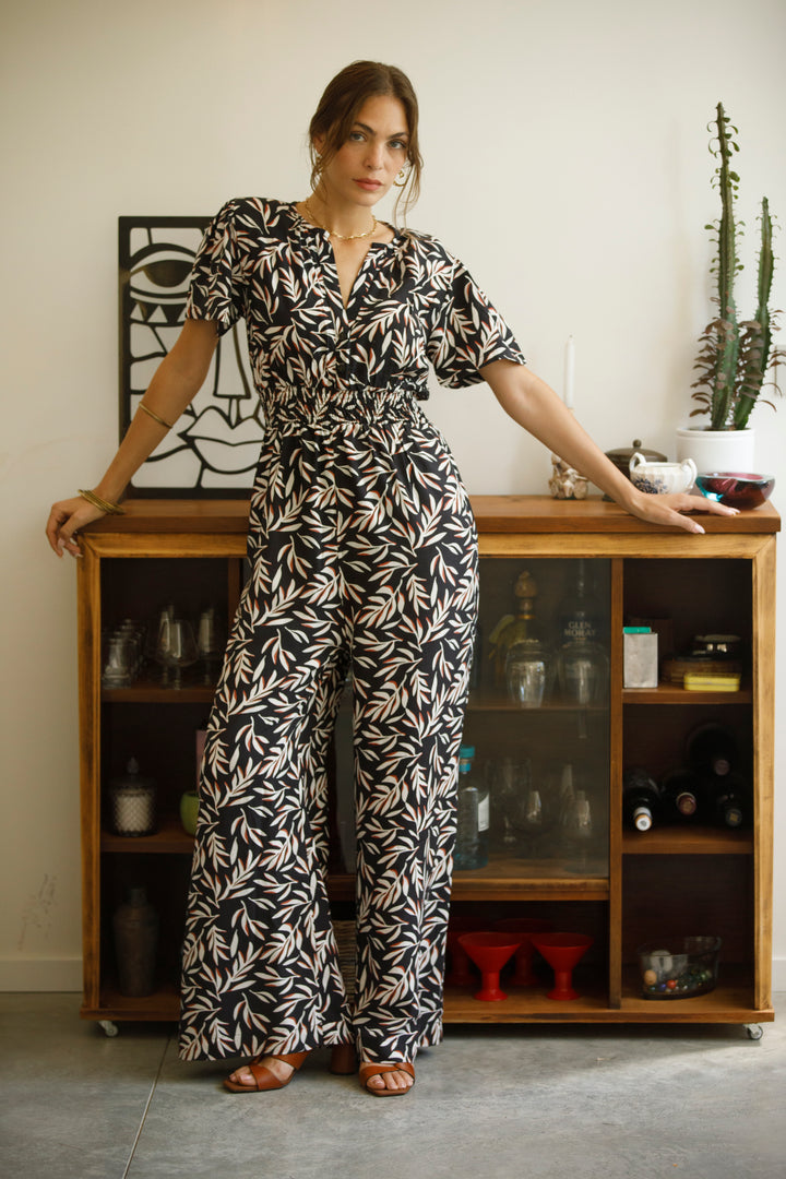 Nina Jumpsuit - Black & Cream