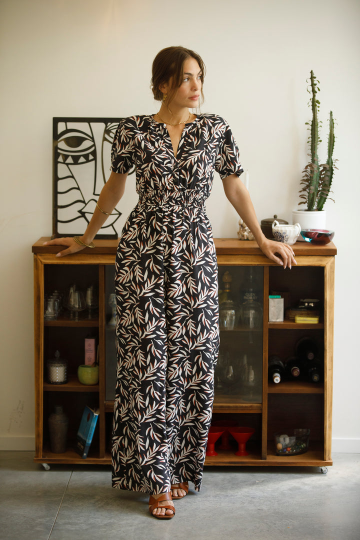 Nina Jumpsuit - Black & Cream