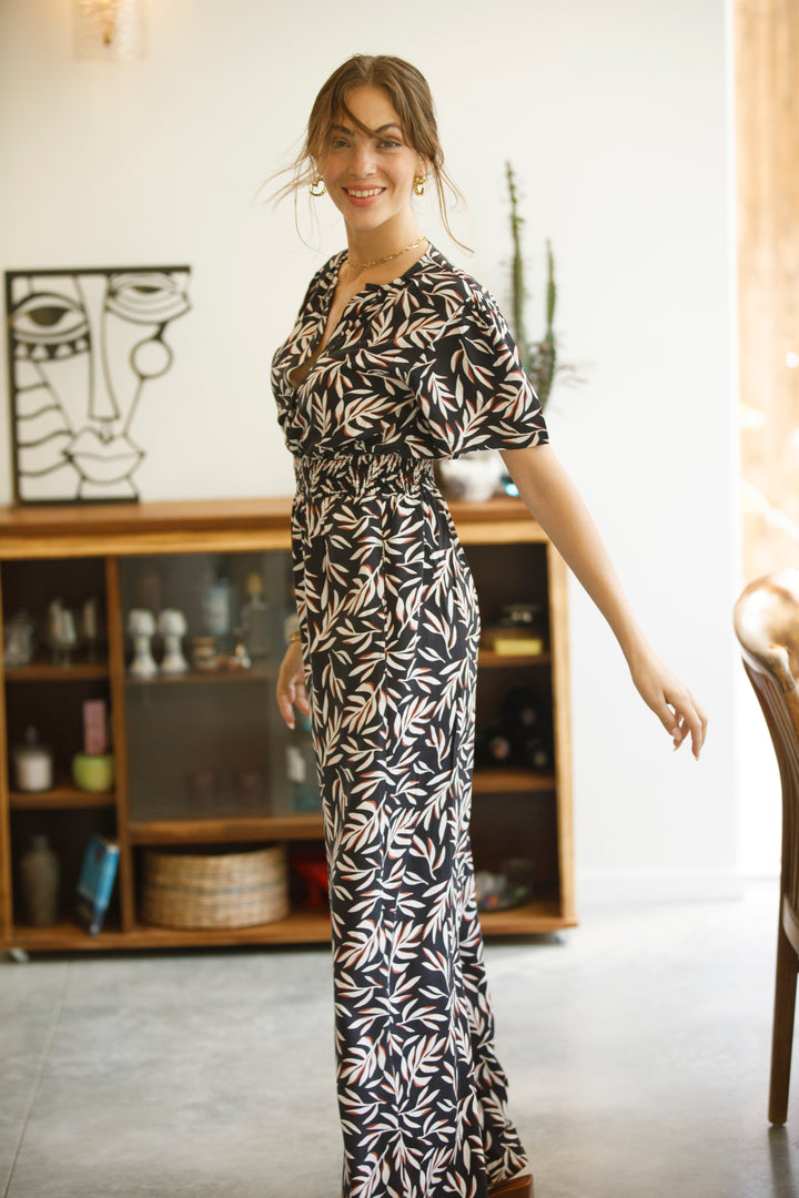 Nina Jumpsuit - Black & Cream