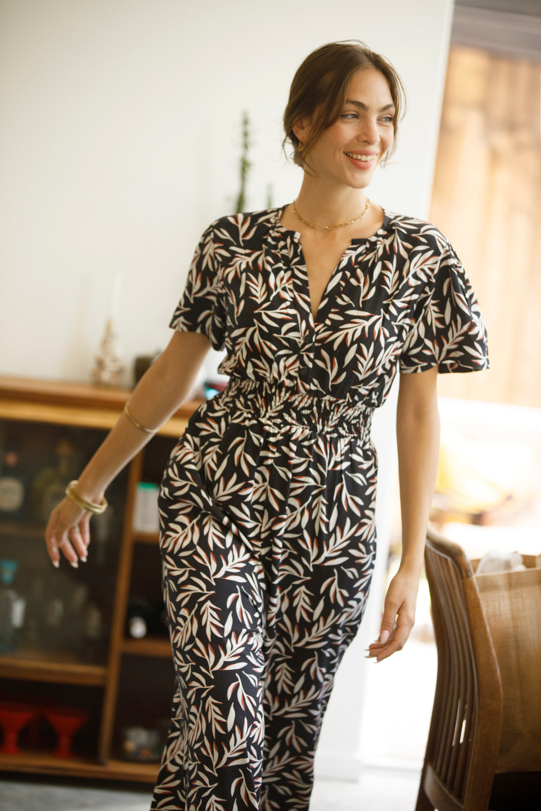 Nina Jumpsuit - Black & Cream