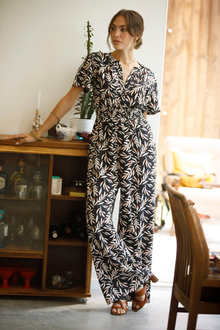 Nina Jumpsuit - Black & Cream