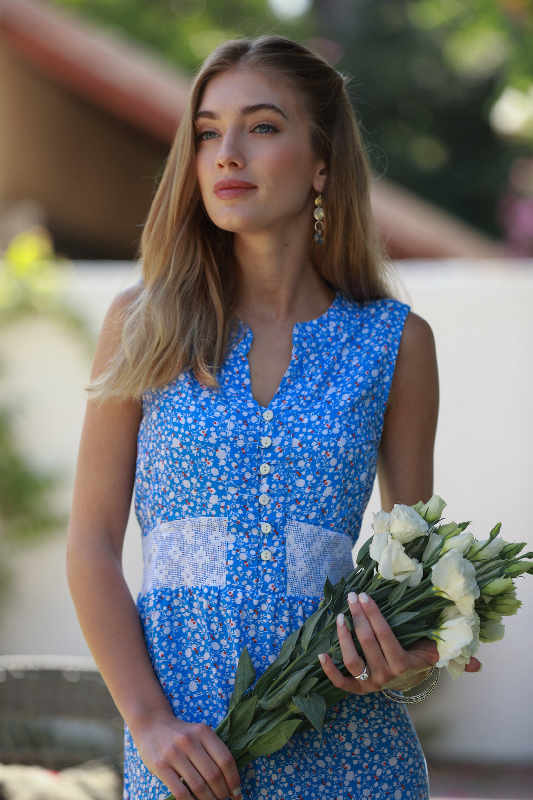 Mango Dress - Light Blue Floral