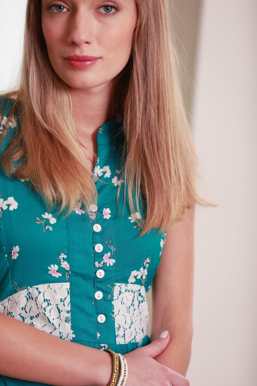 Mango Dress - Green Floral
