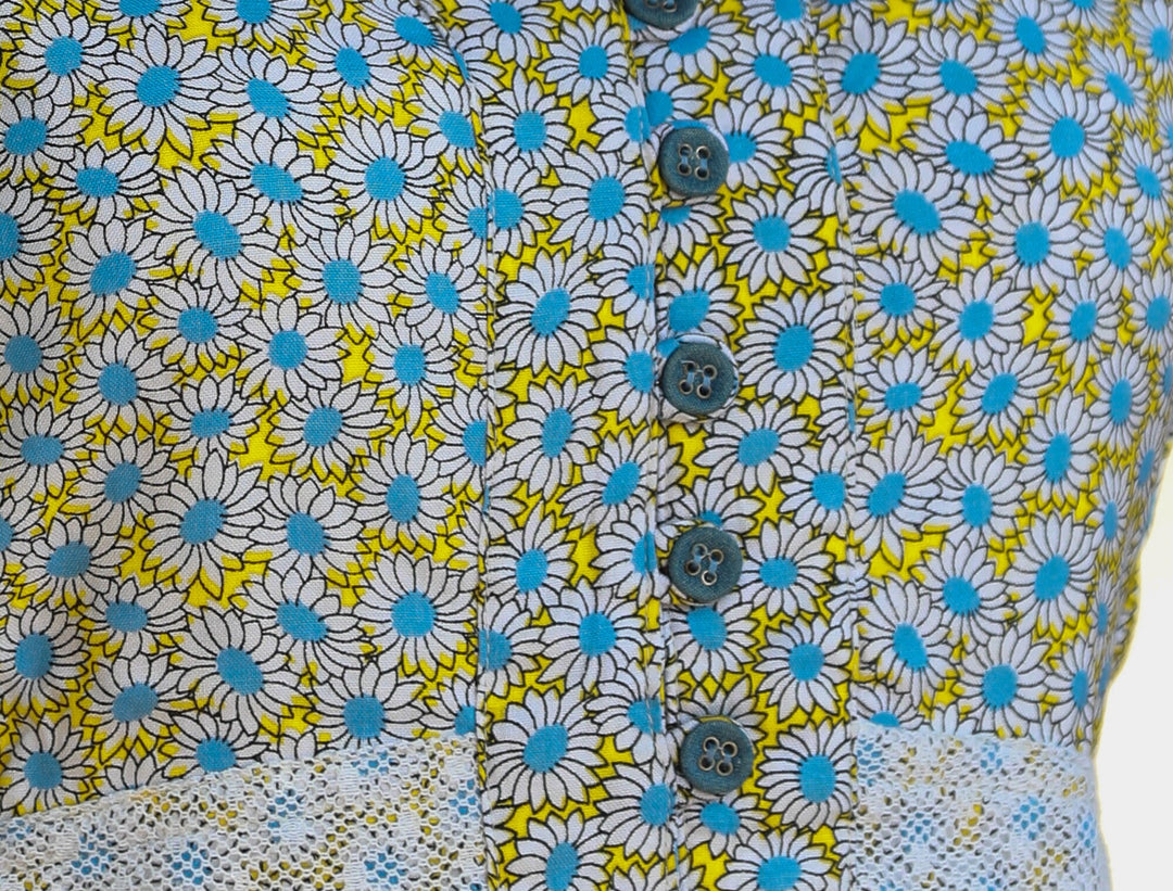 Mango Dress - Sky Blue & Yellow