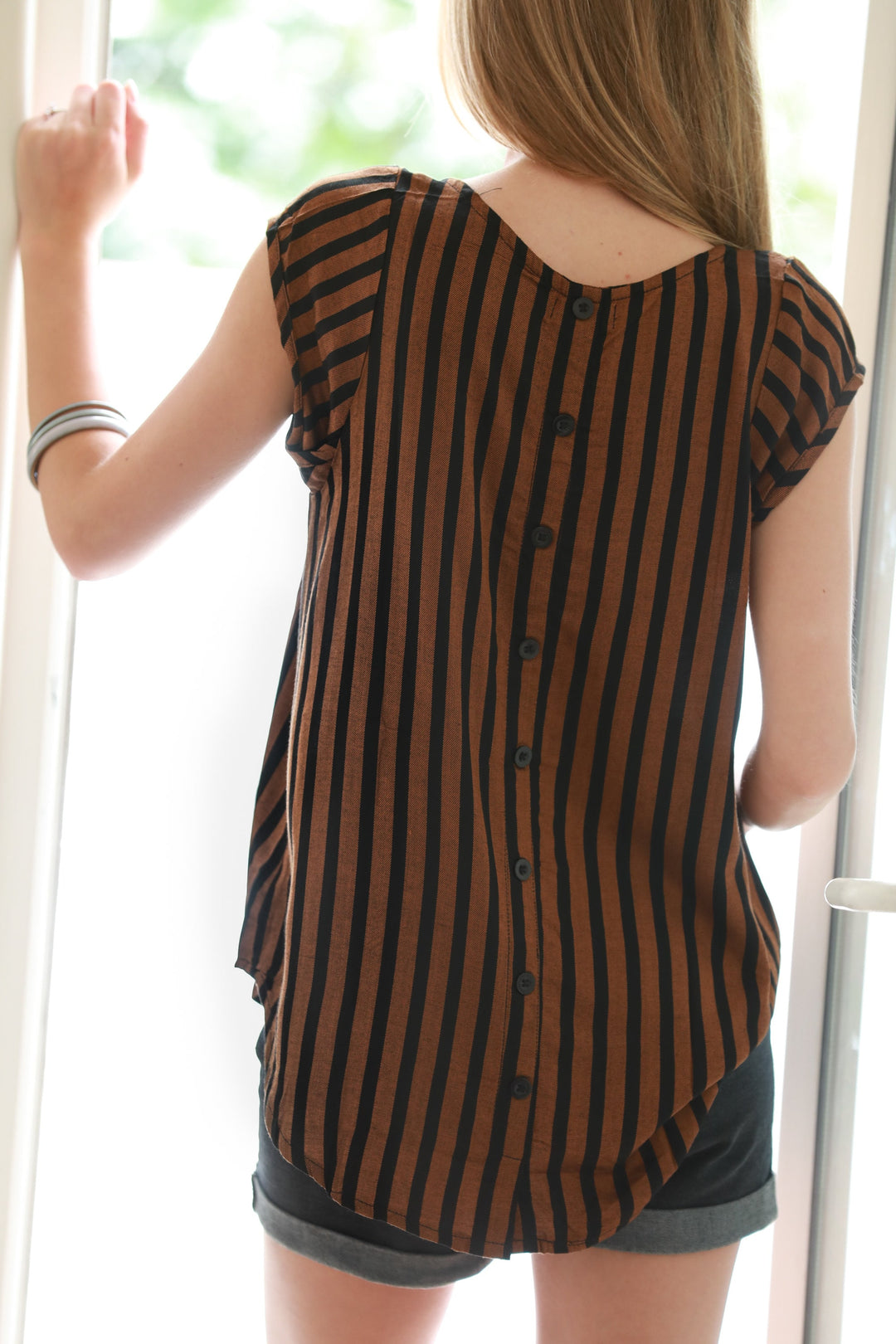 Tanya Shirt - Brown & Black Stripes