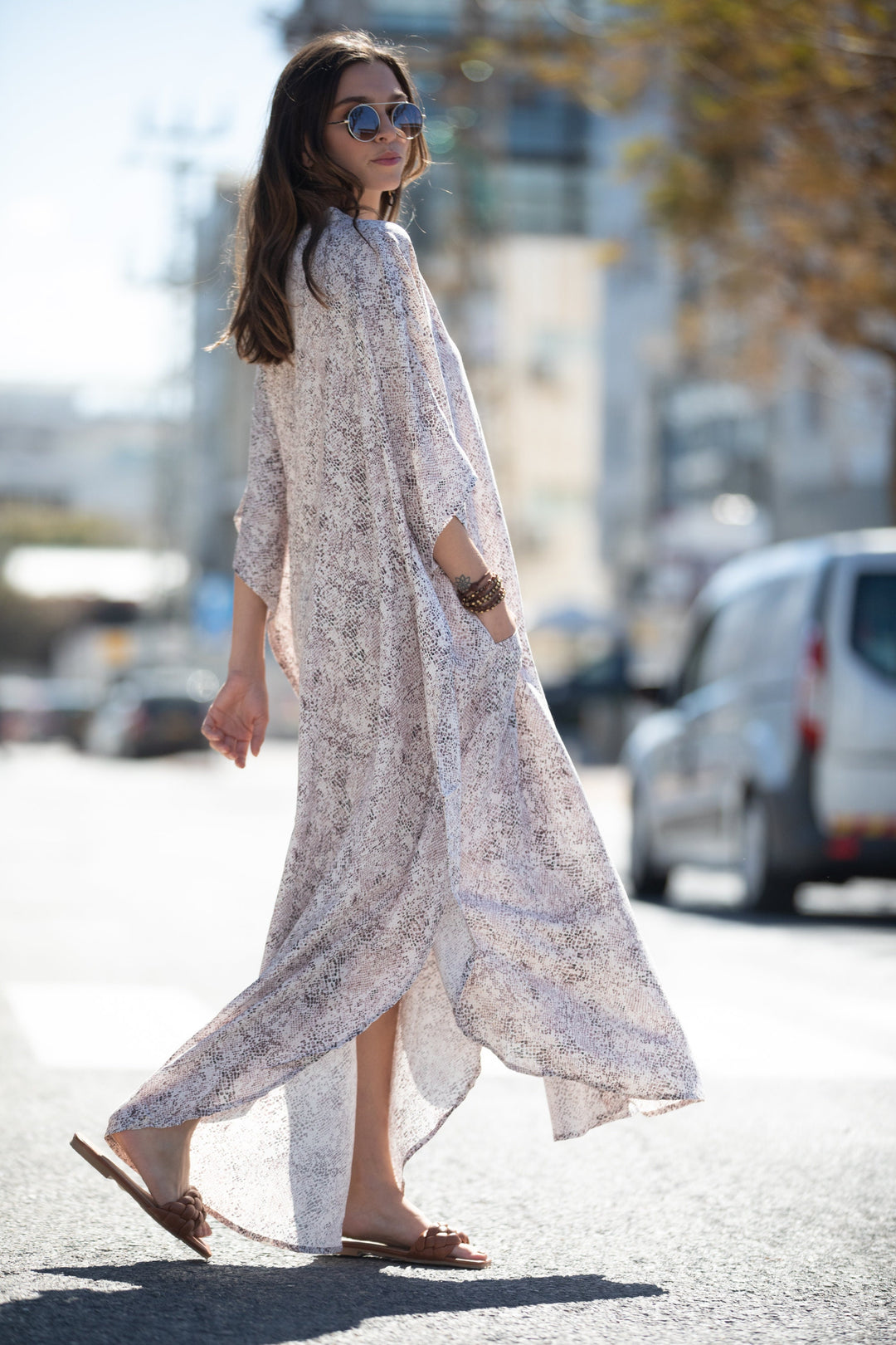 Zohara Caftan - Snakeskin Gray