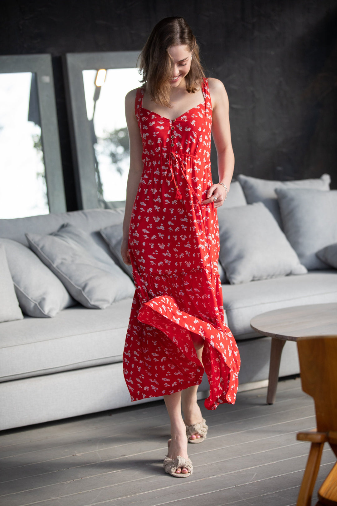 Isabella Dress - Red Floral