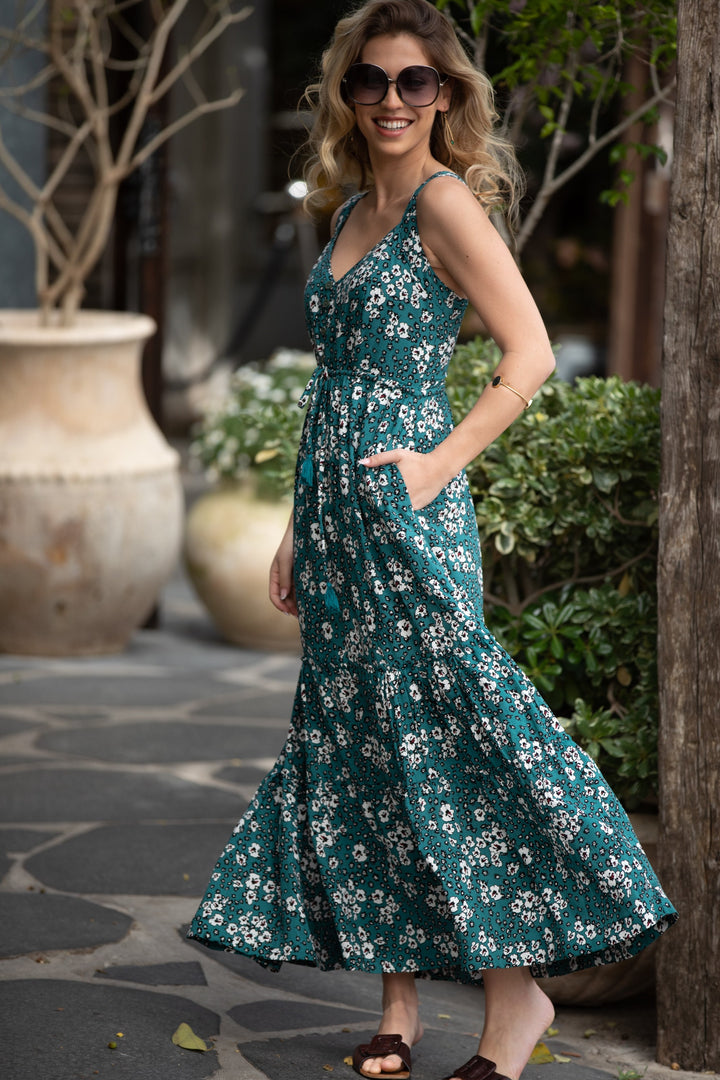 Isabella Dress - Teal Green