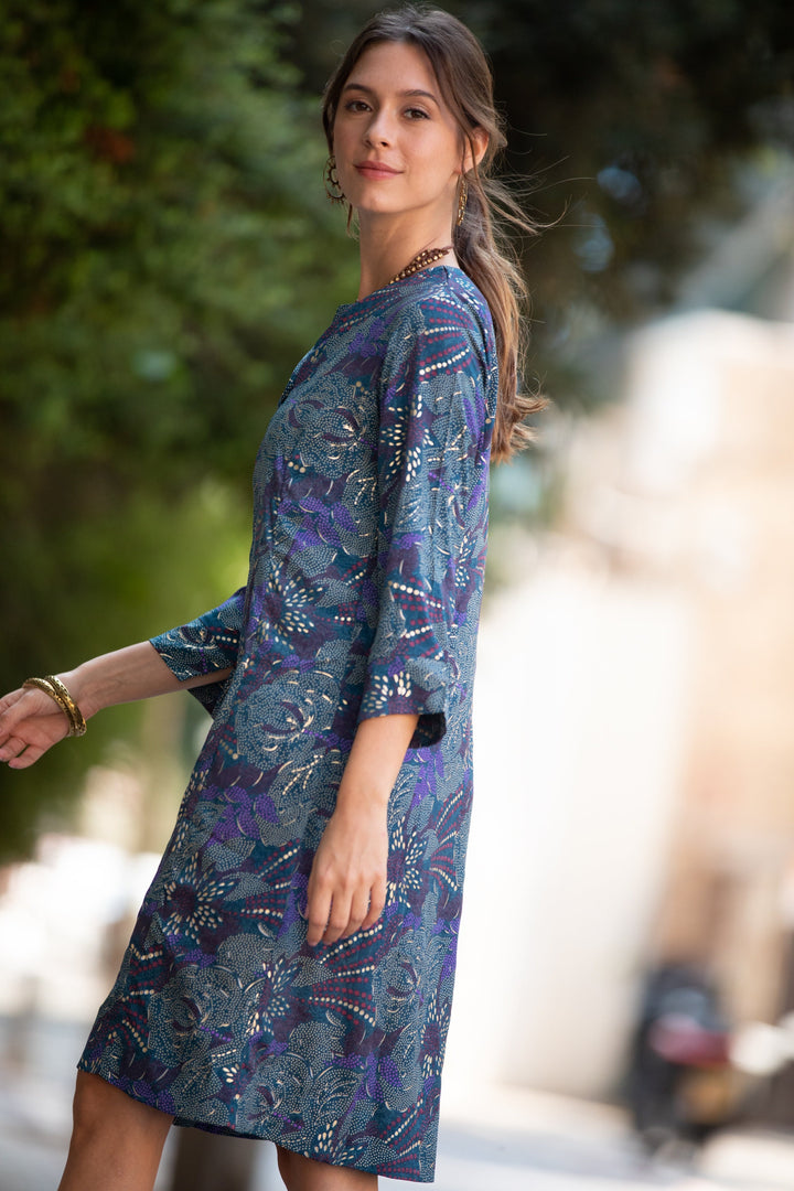 Leyla Dress - Purple & Gold