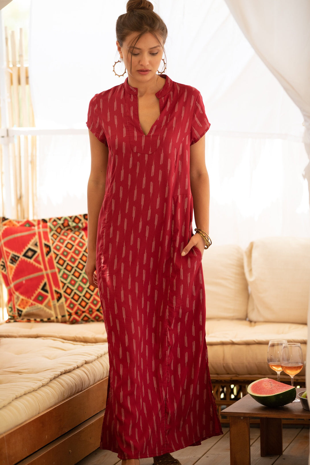 Noor Caftan - Ruby Red