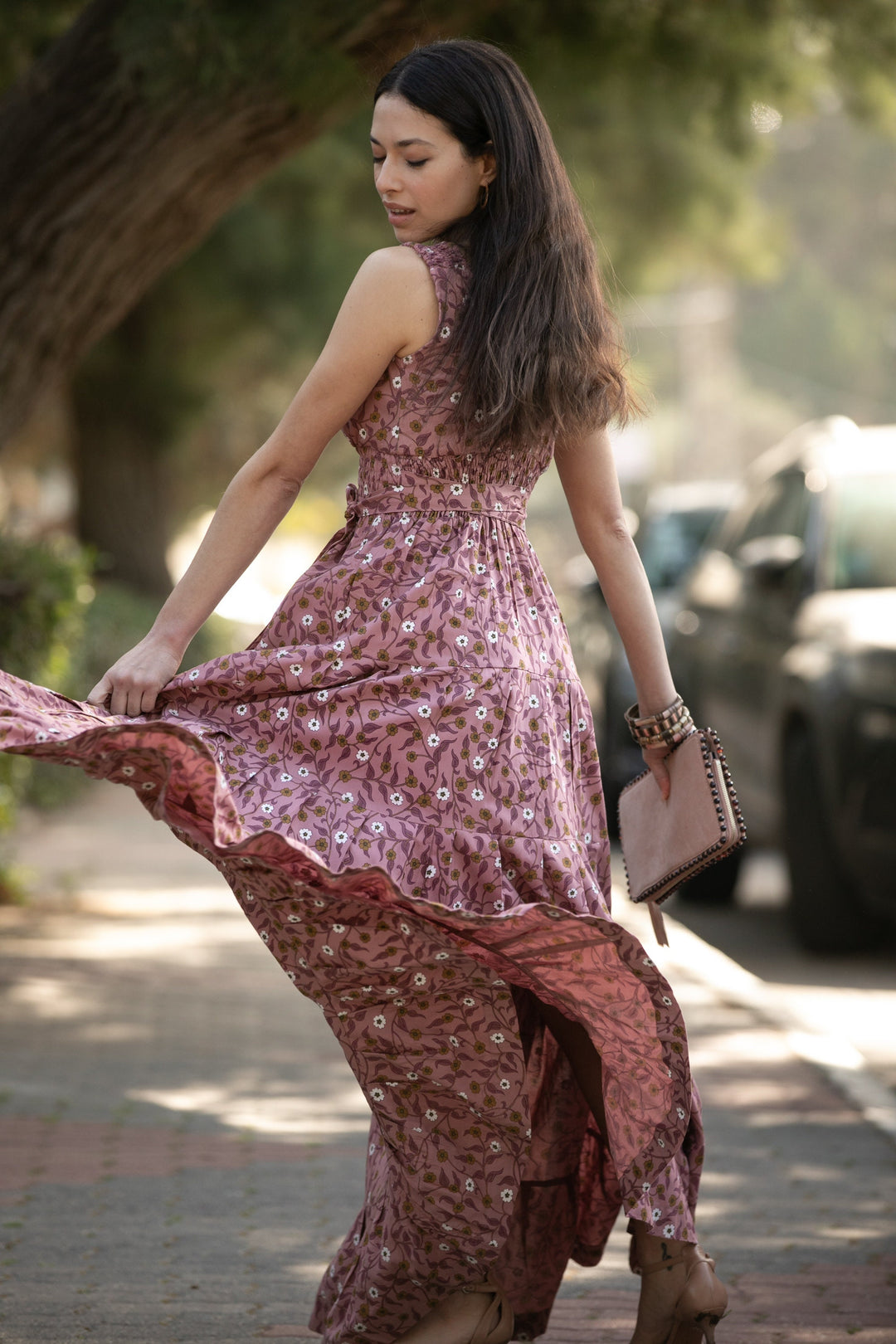 Carrie Dress - Powder & Gold