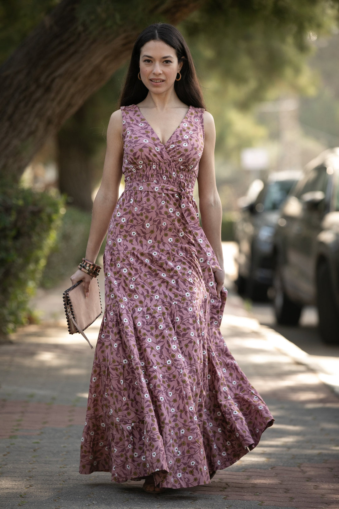 Carrie Dress - Powder & Gold