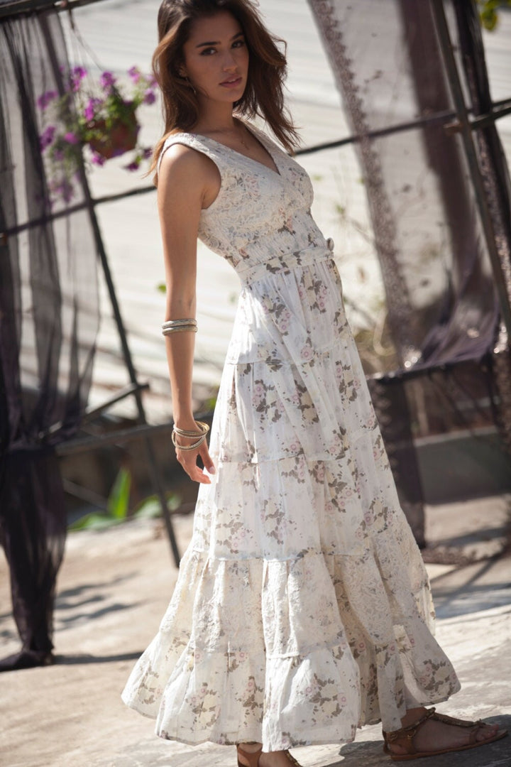 Carrie Dress - Floral Cream