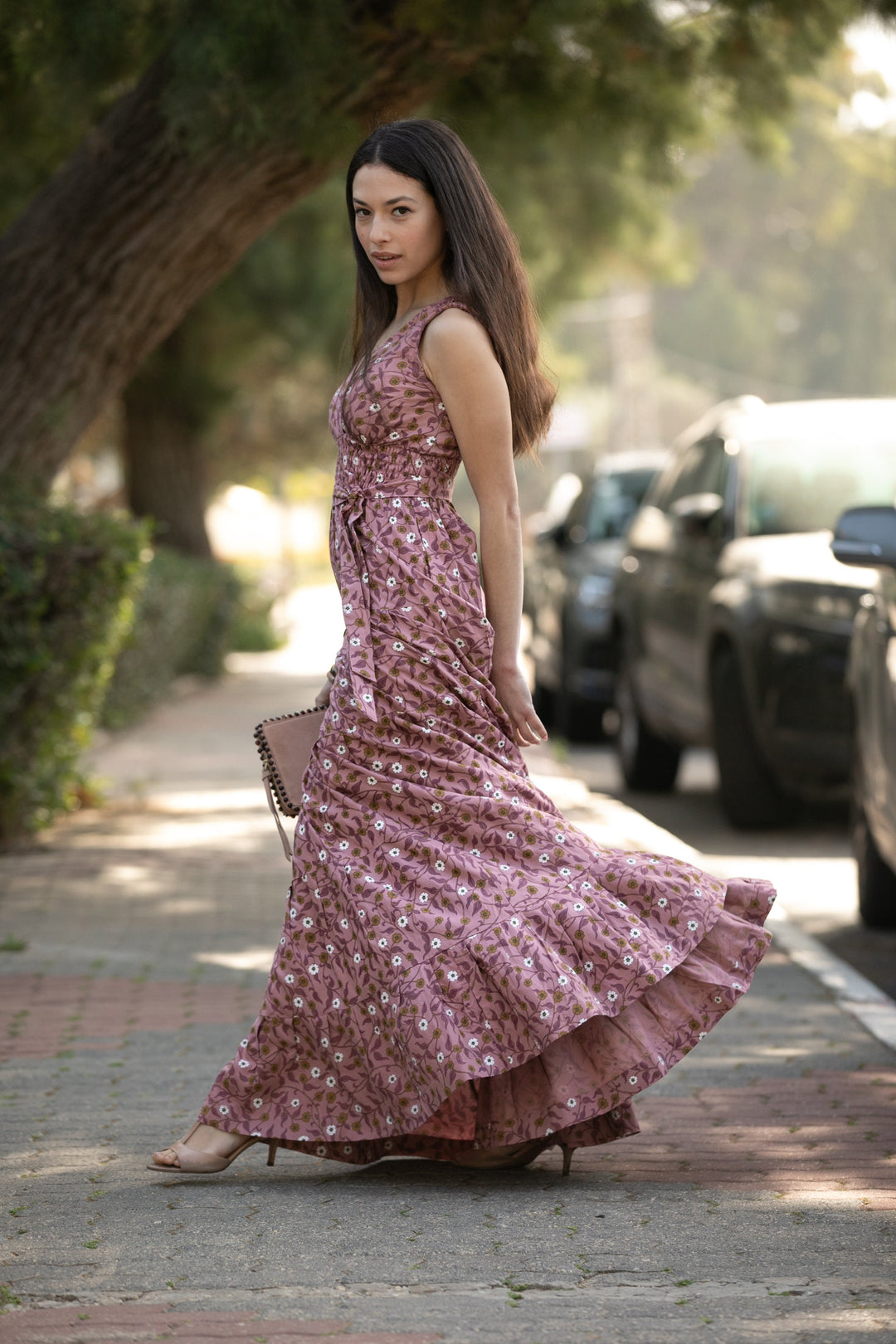 Carrie Dress - Powder & Gold