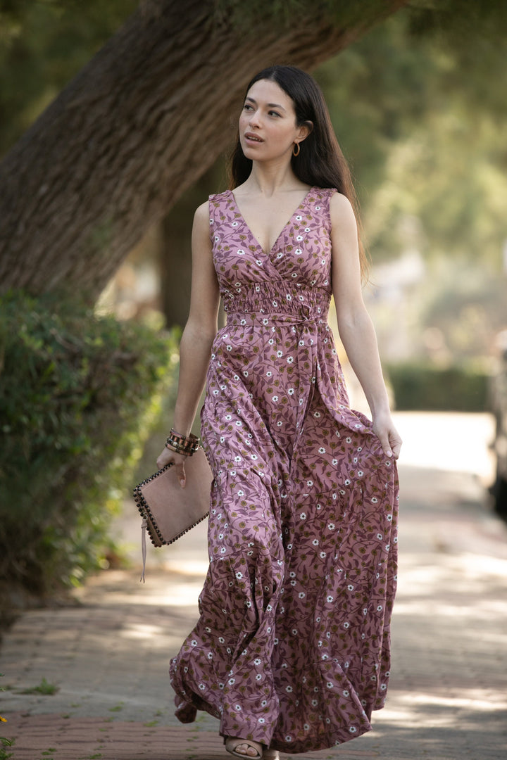 Carrie Dress - Powder & Gold