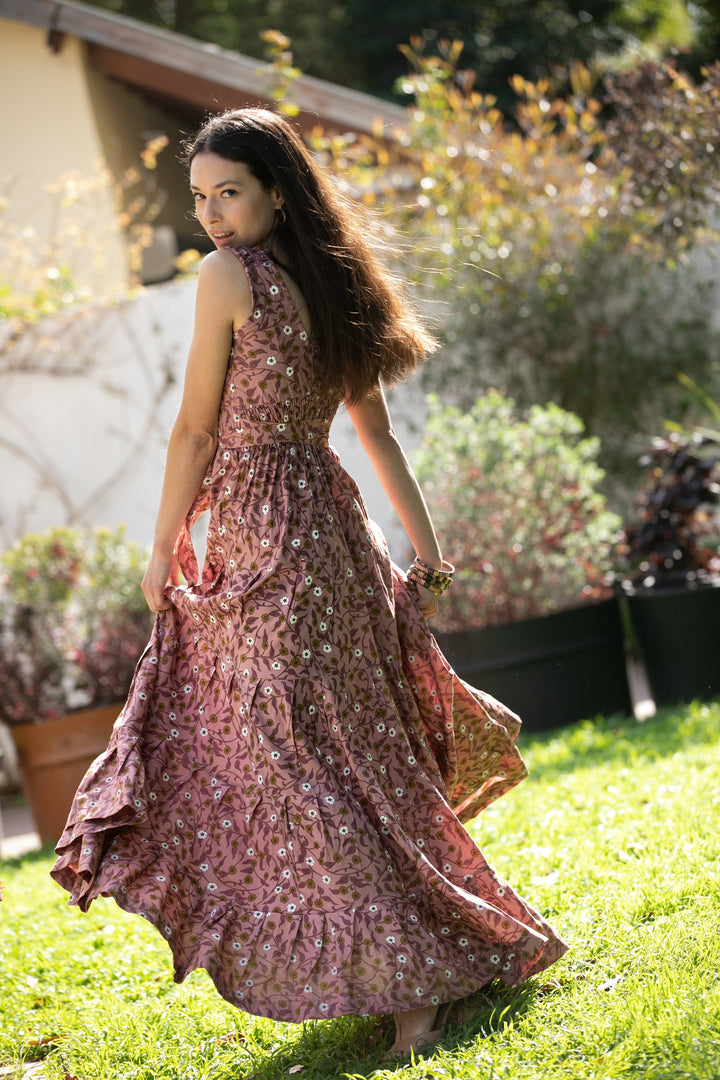Carrie Dress - Powder & Gold