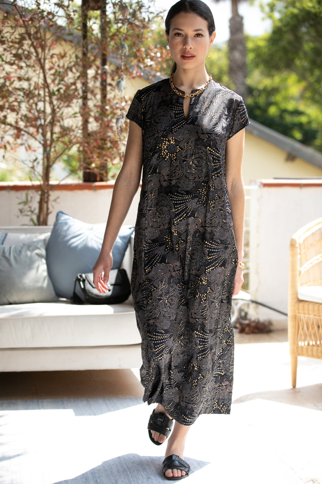 Leyla Dress - Ethnic Black & Gold