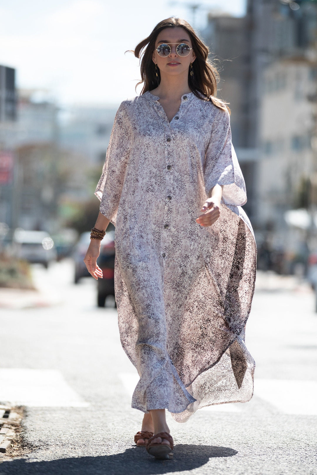 Zohara Caftan - Snakeskin Gray