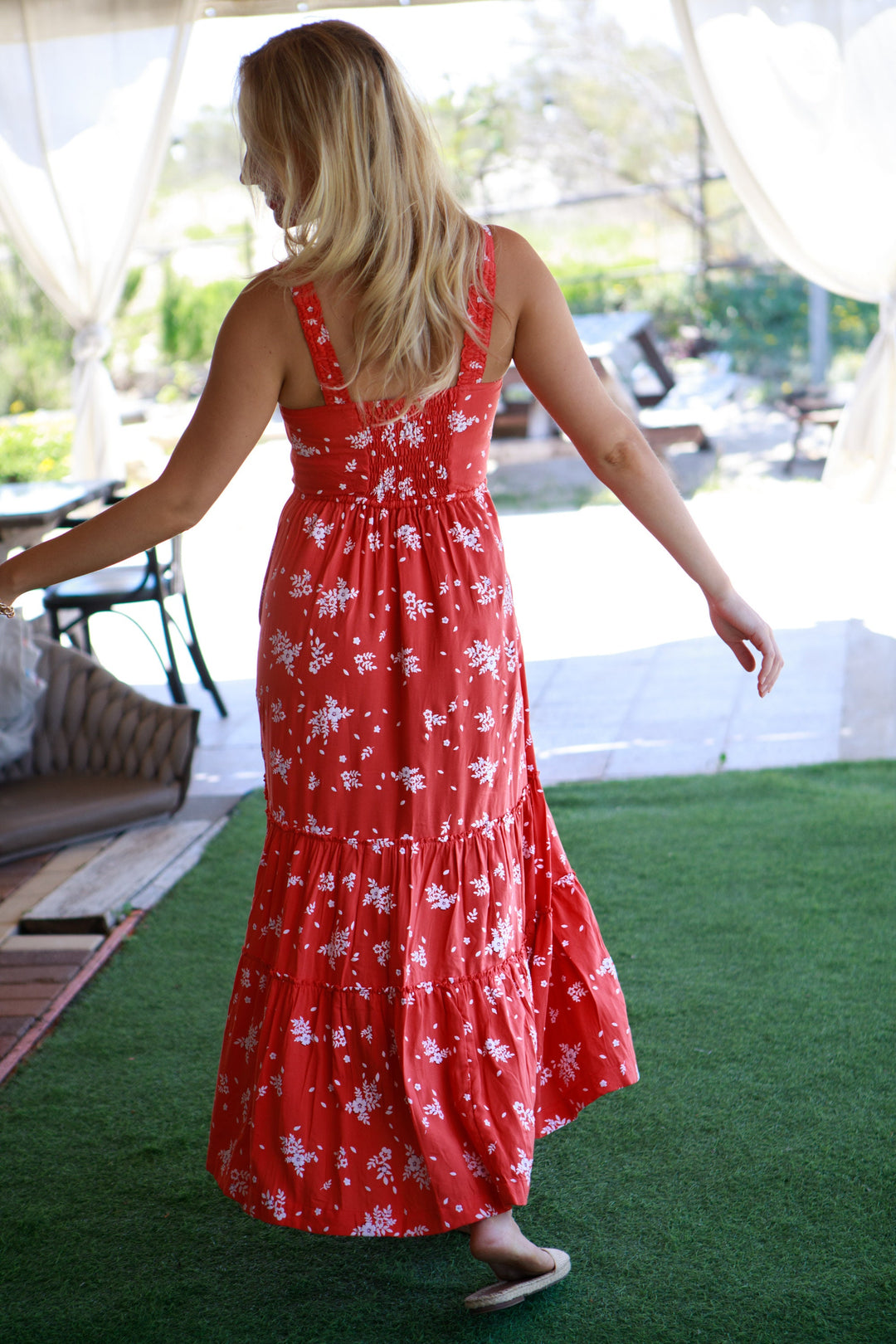 Isabella Dress - Coral Red