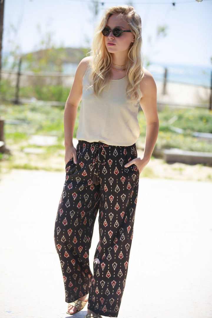 Gabi Pants - Chocolate Brown & Gold