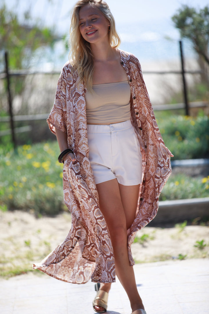 Zohara Caftan - Snakeskin Cinnamon