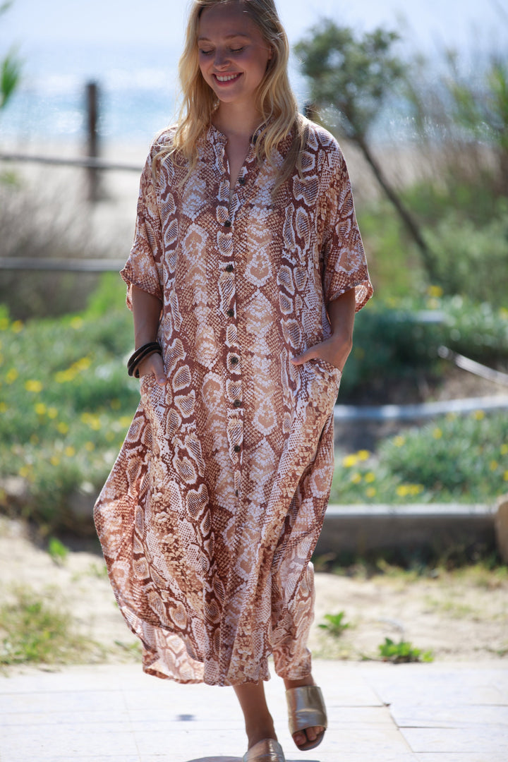 Zohara Caftan - Snakeskin Cinnamon