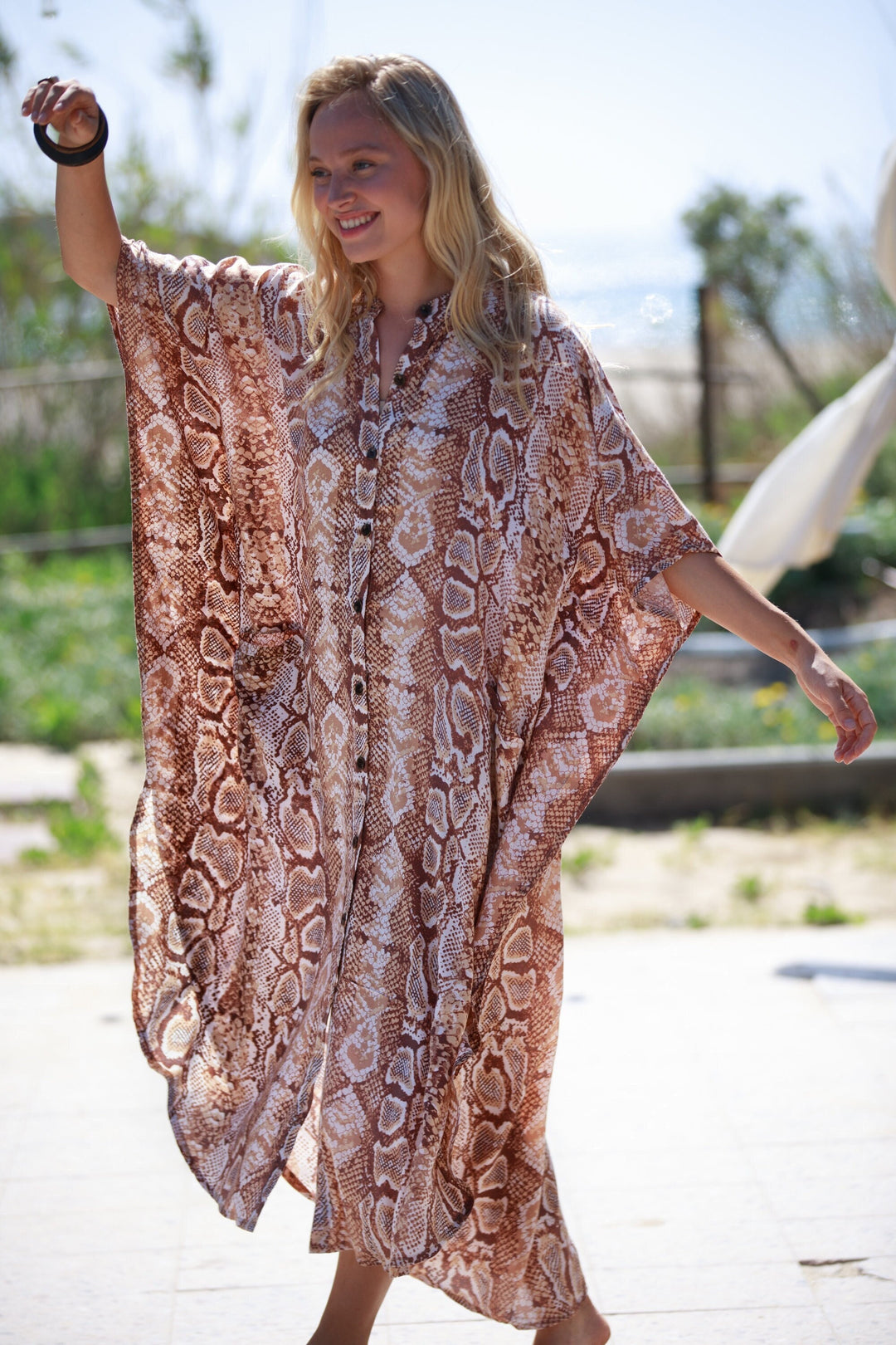 Zohara Caftan - Snakeskin Cinnamon