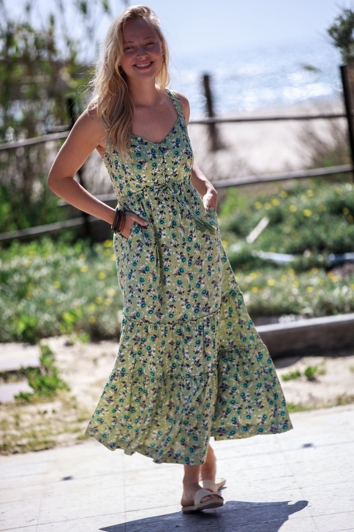 Isabella Dress - Olive Green