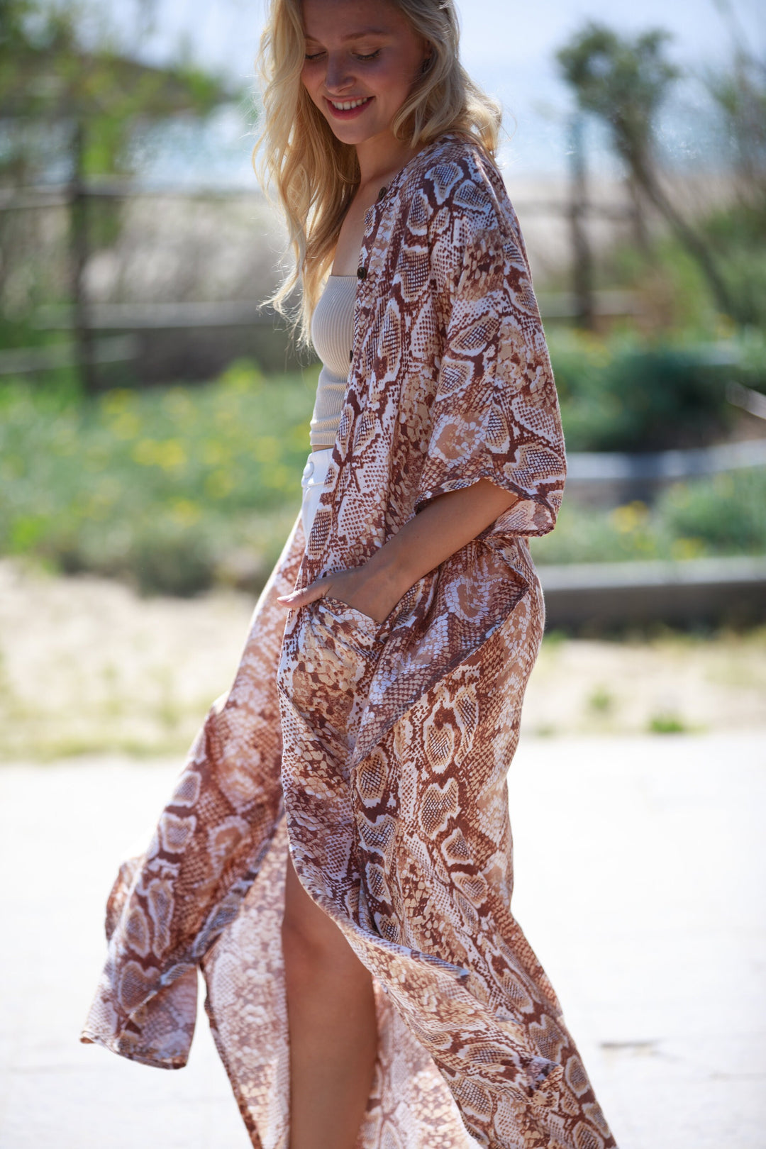 Zohara Caftan - Snakeskin Cinnamon