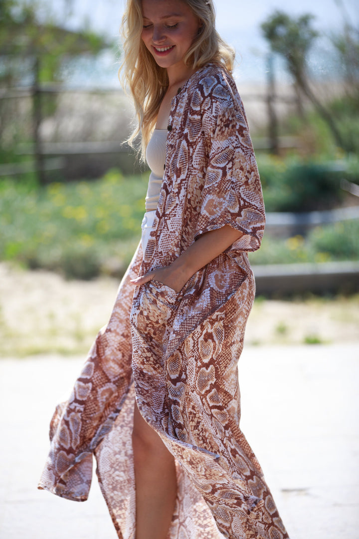 Zohara Caftan - Snakeskin Cinnamon