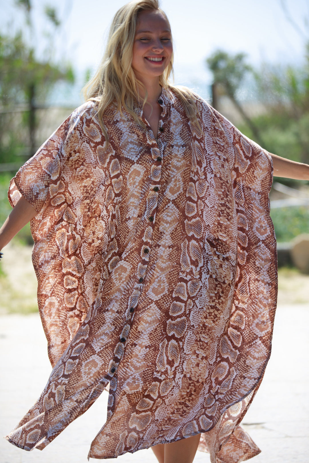 Zohara Caftan - Snakeskin Cinnamon