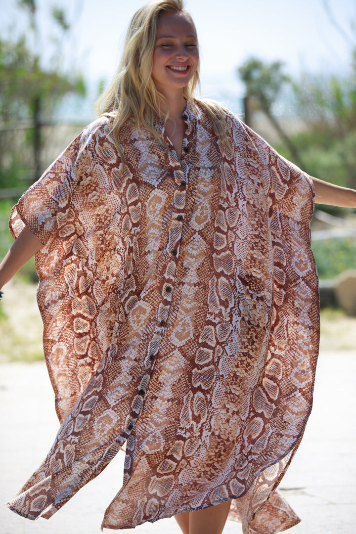 Zohara Caftan - Snakeskin Cinnamon