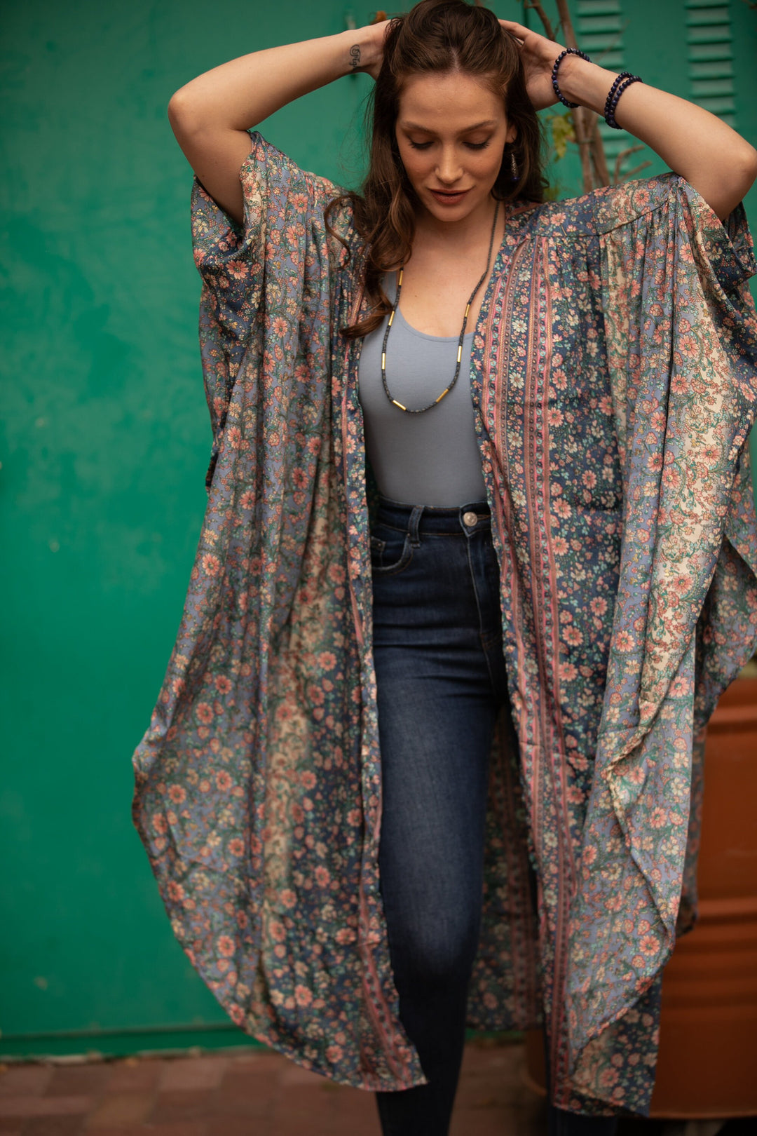 Season Kimono - Blue & Gold