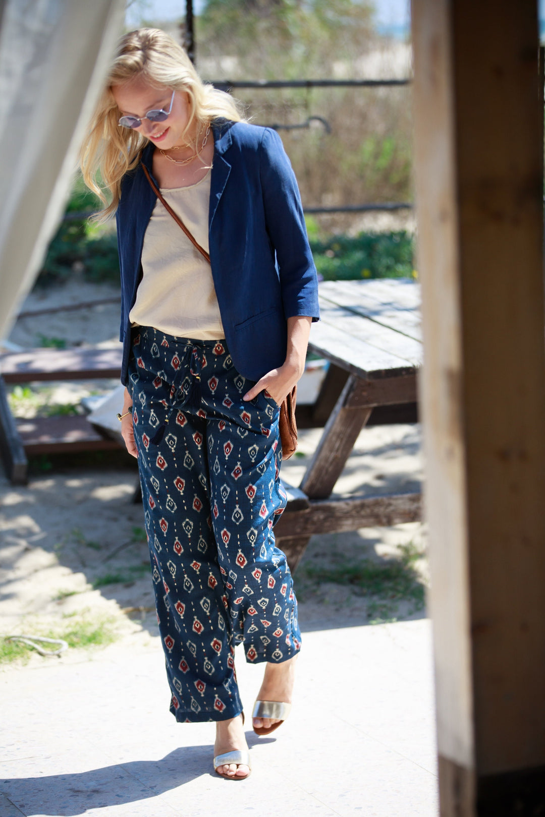 women unique jogger pants, gold embellished pants