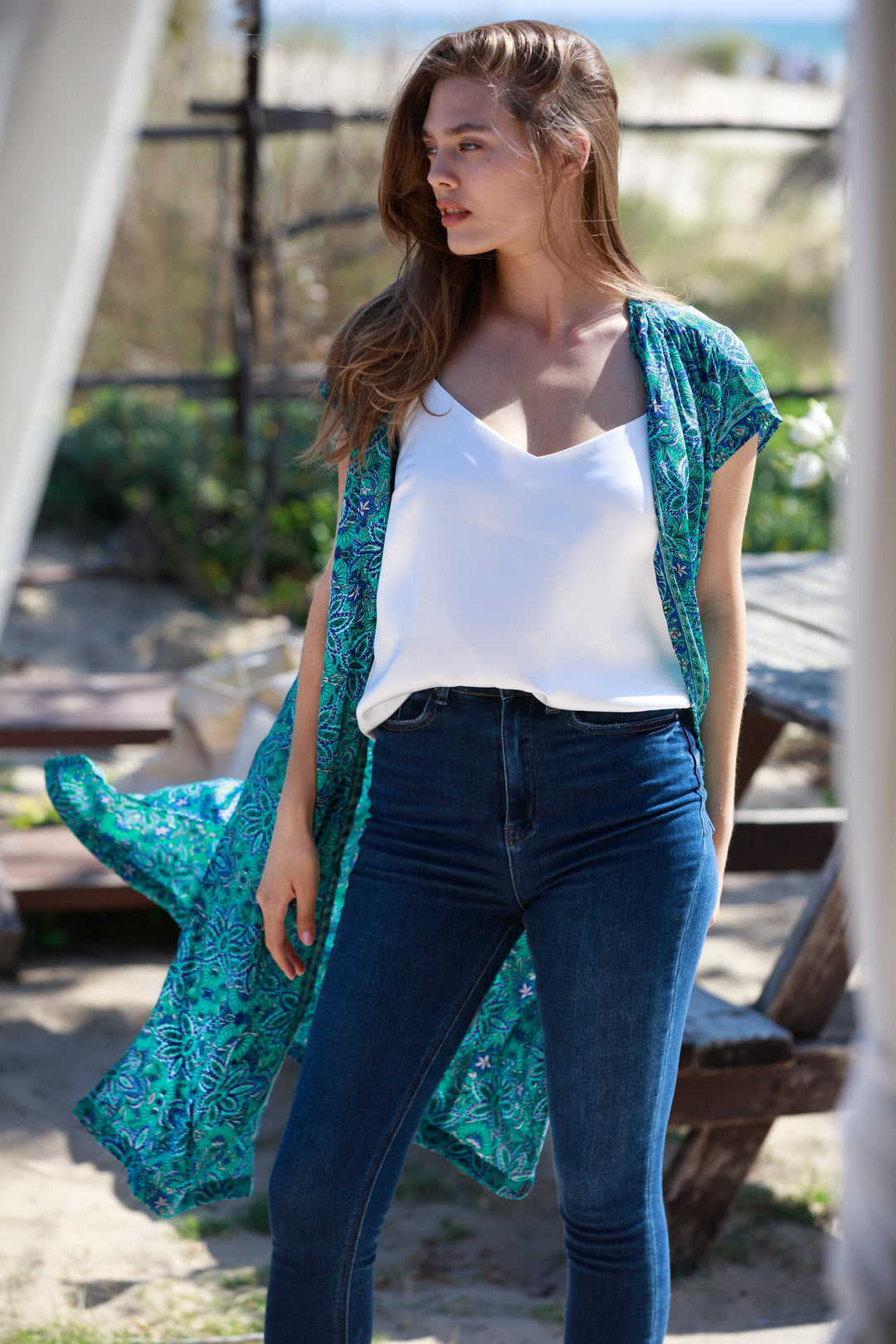 Kim Cardigan - Green & Blue