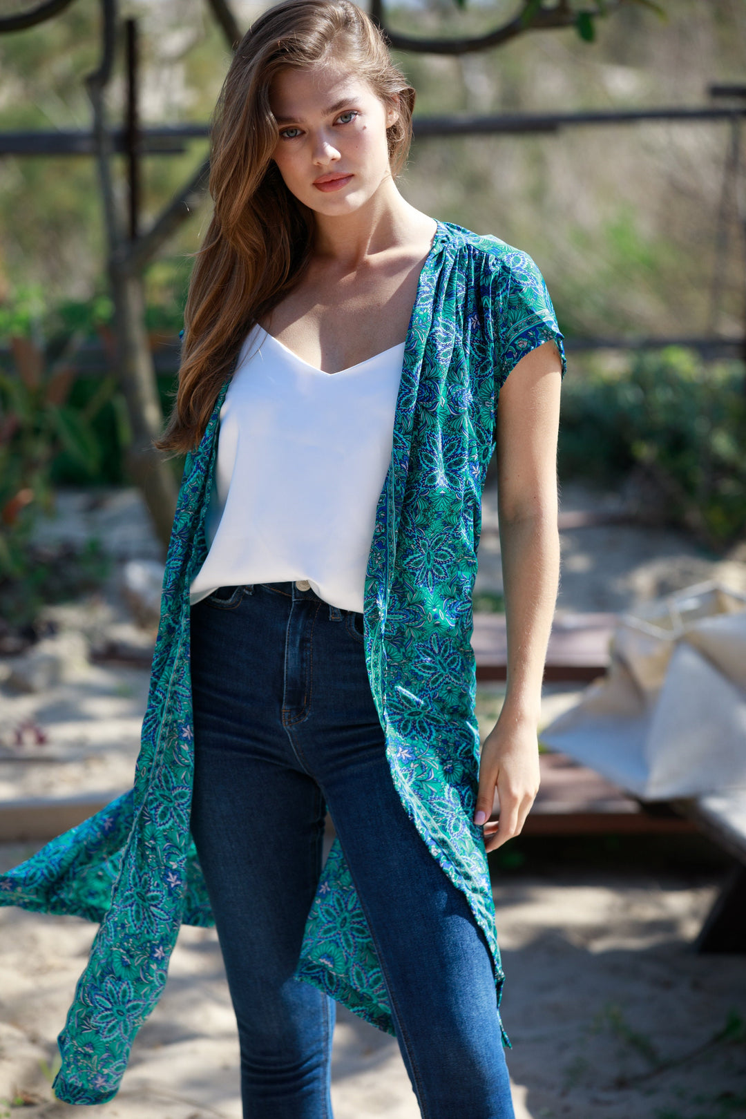 Kim Cardigan - Green & Blue