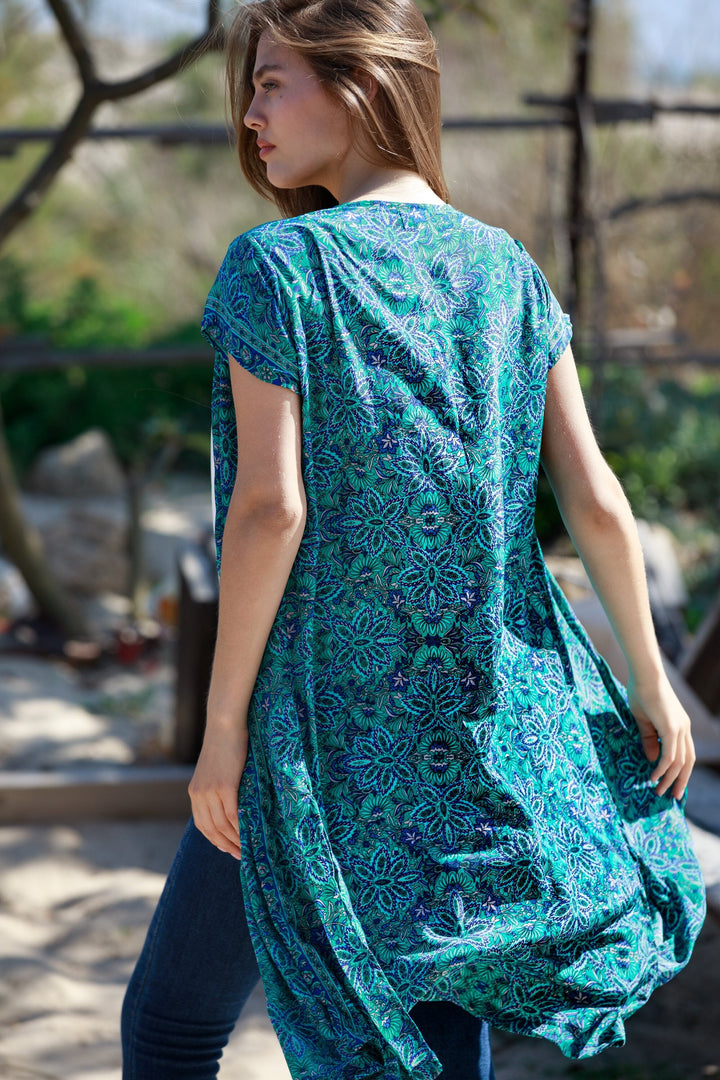 Kim Cardigan - Green & Blue