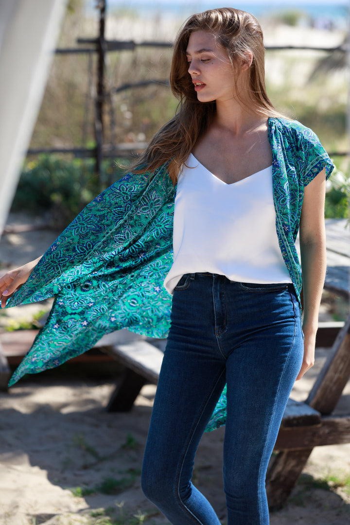 Kim Cardigan - Green & Blue