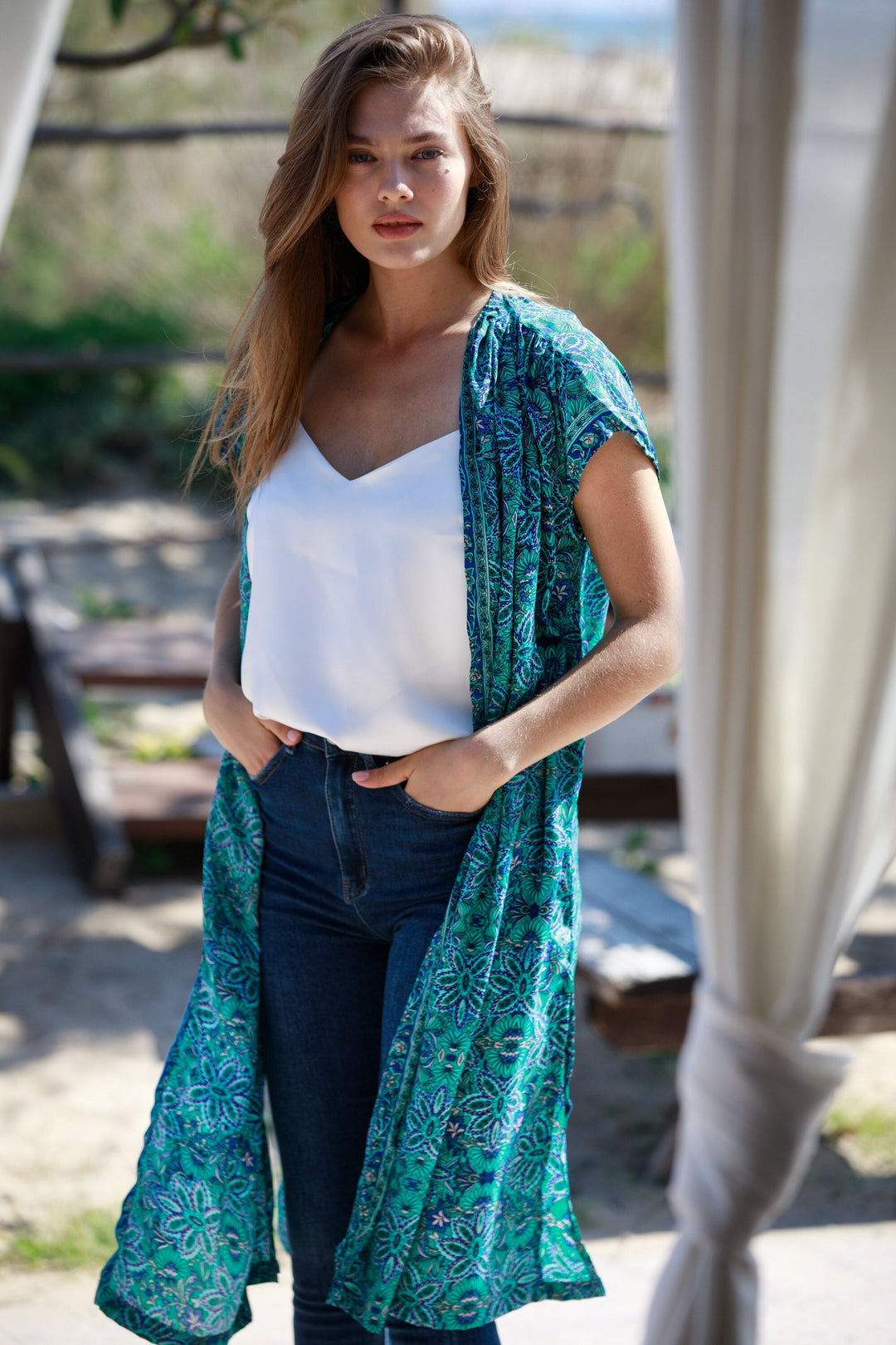 Kim Cardigan - Green & Blue