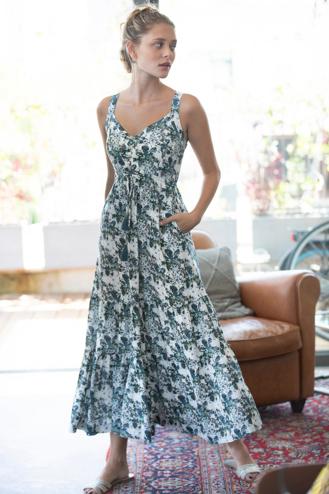romantic floral summer maxi dress