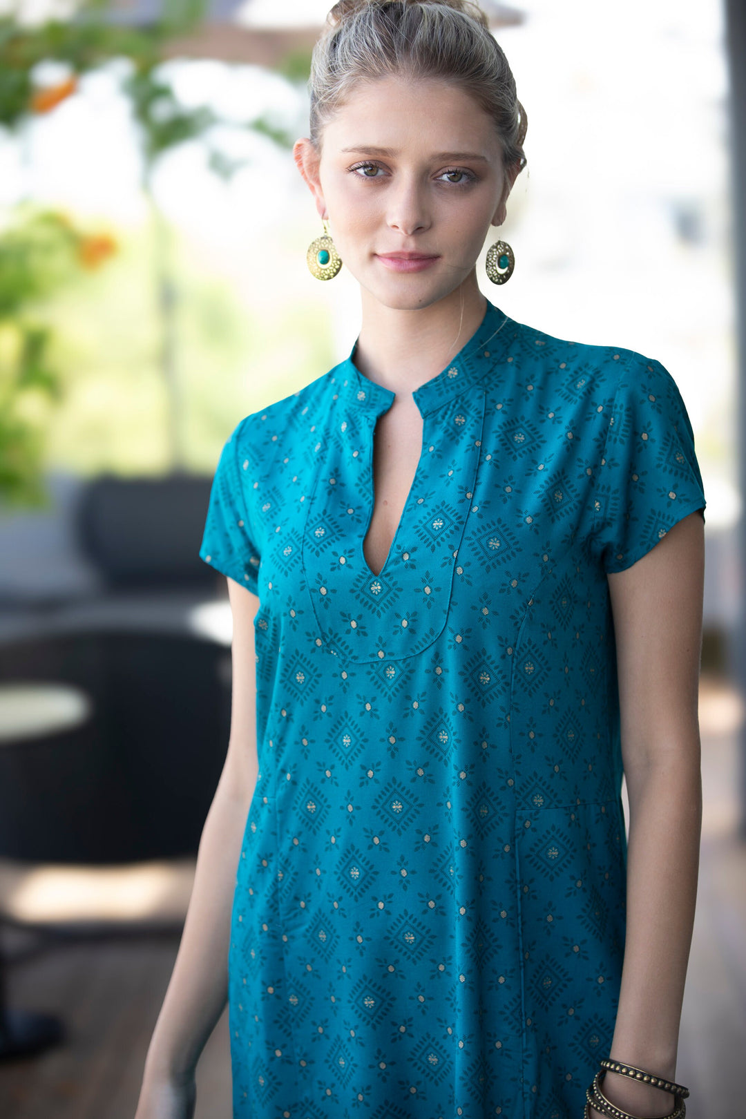 Noor Caftan - Teal Blue