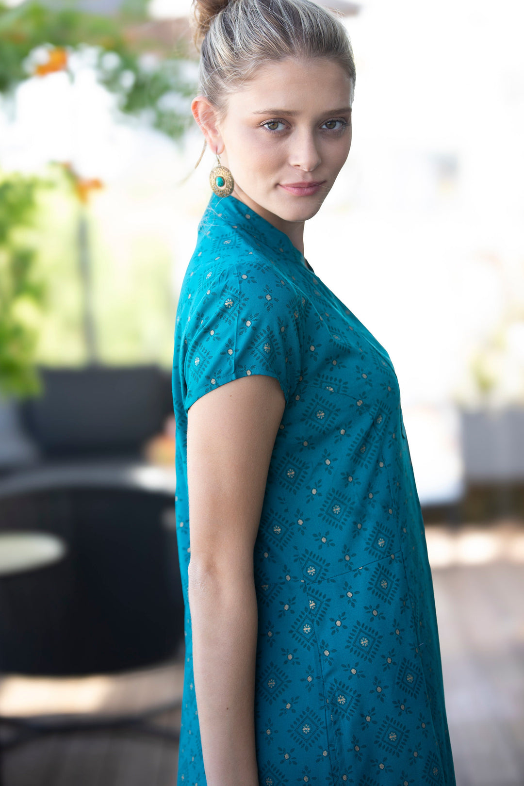 Noor Caftan - Teal Blue
