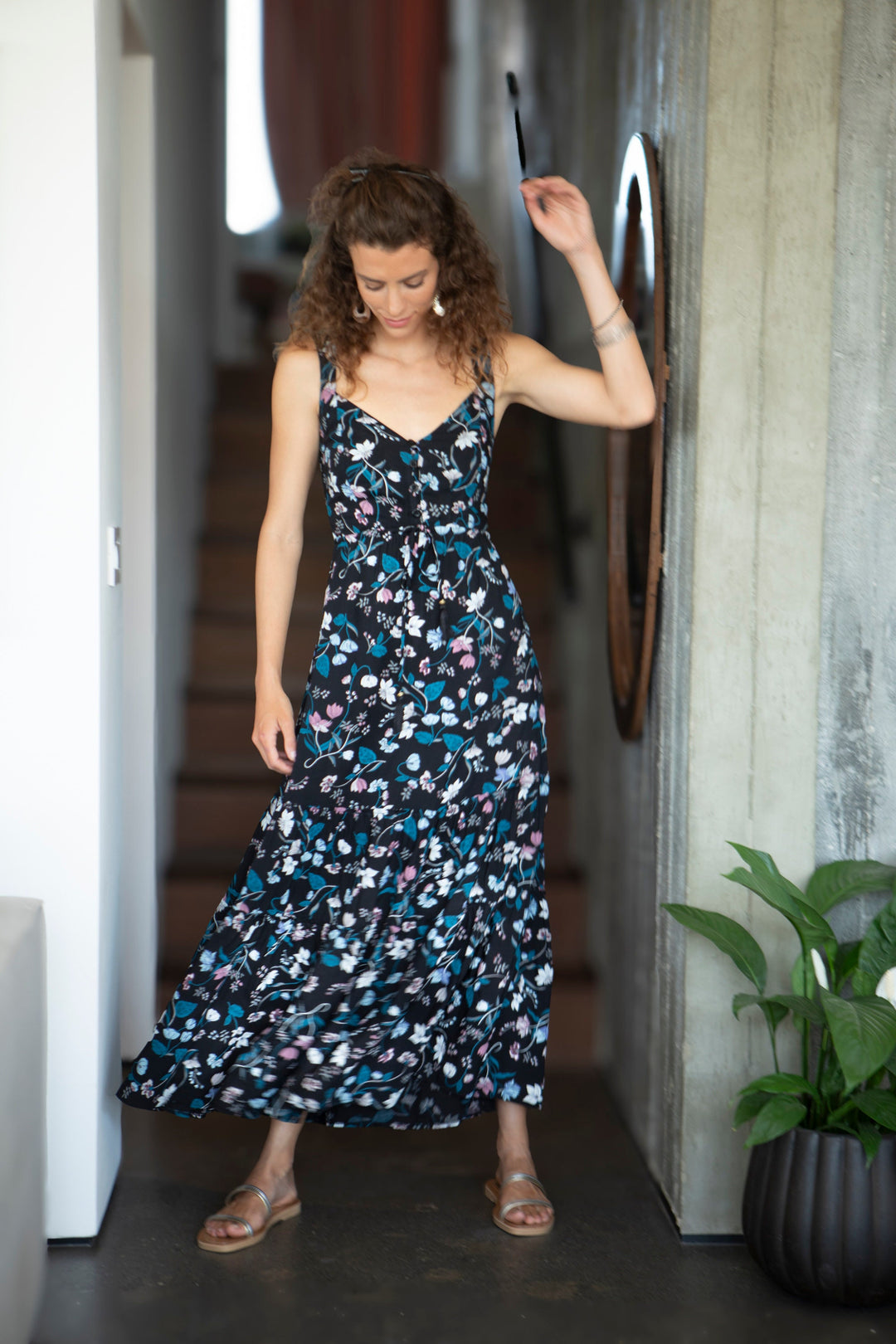 Isabella Dress - Black Floral