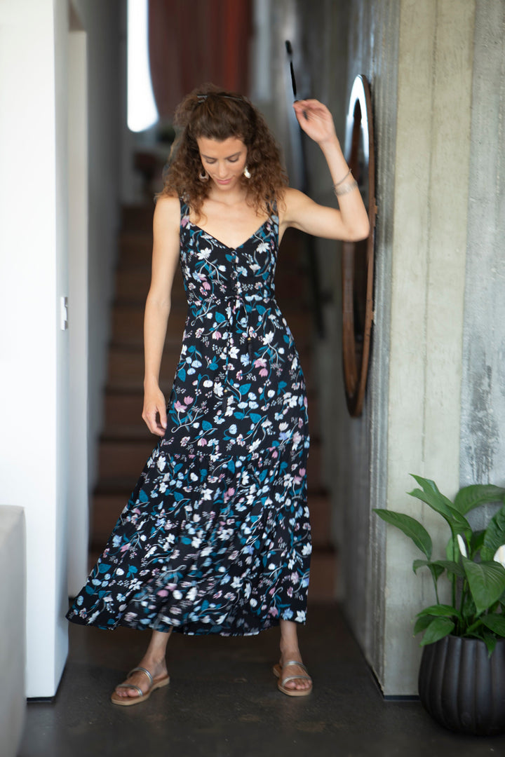 Isabella Dress - Black Floral