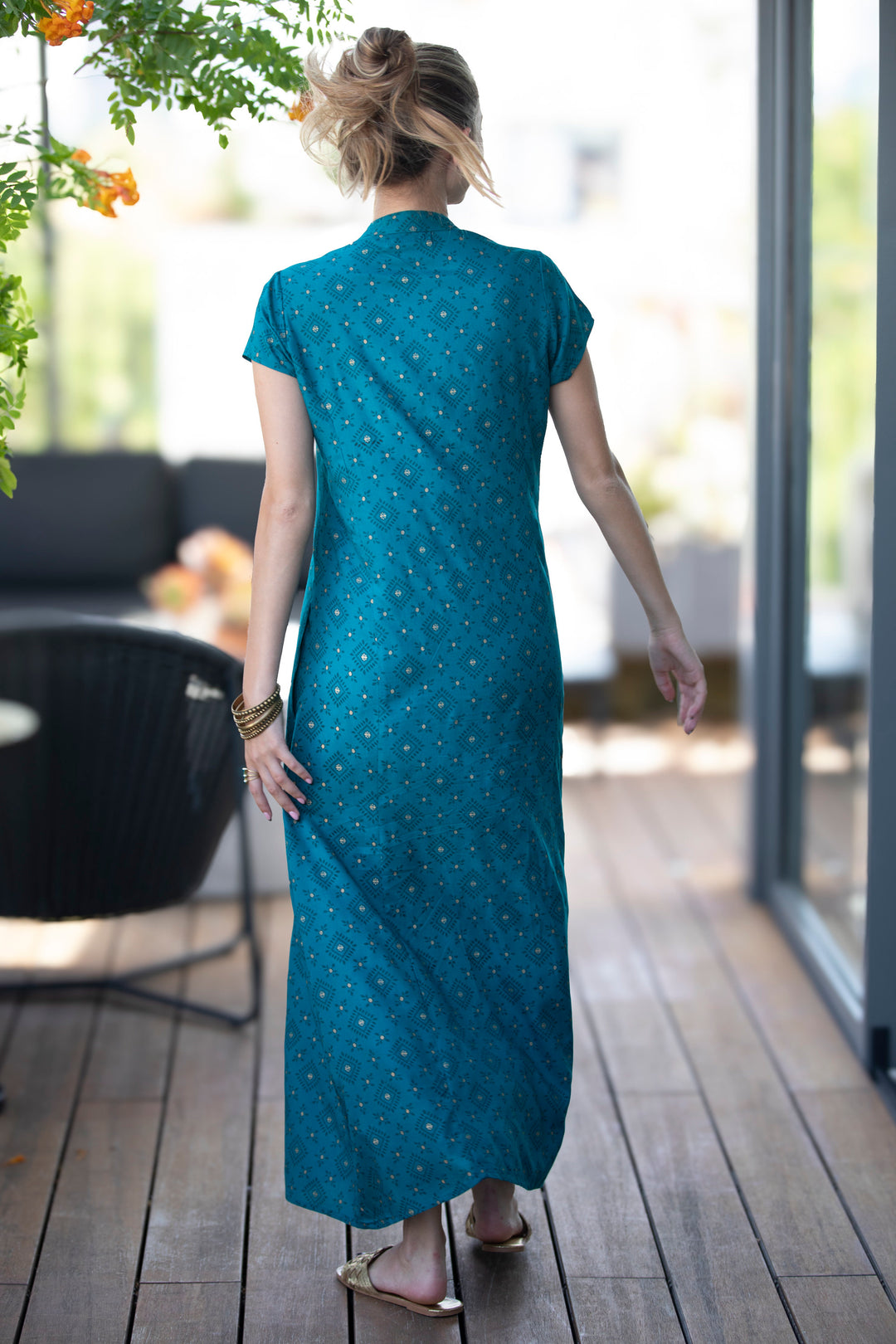 Noor Caftan - Teal Blue