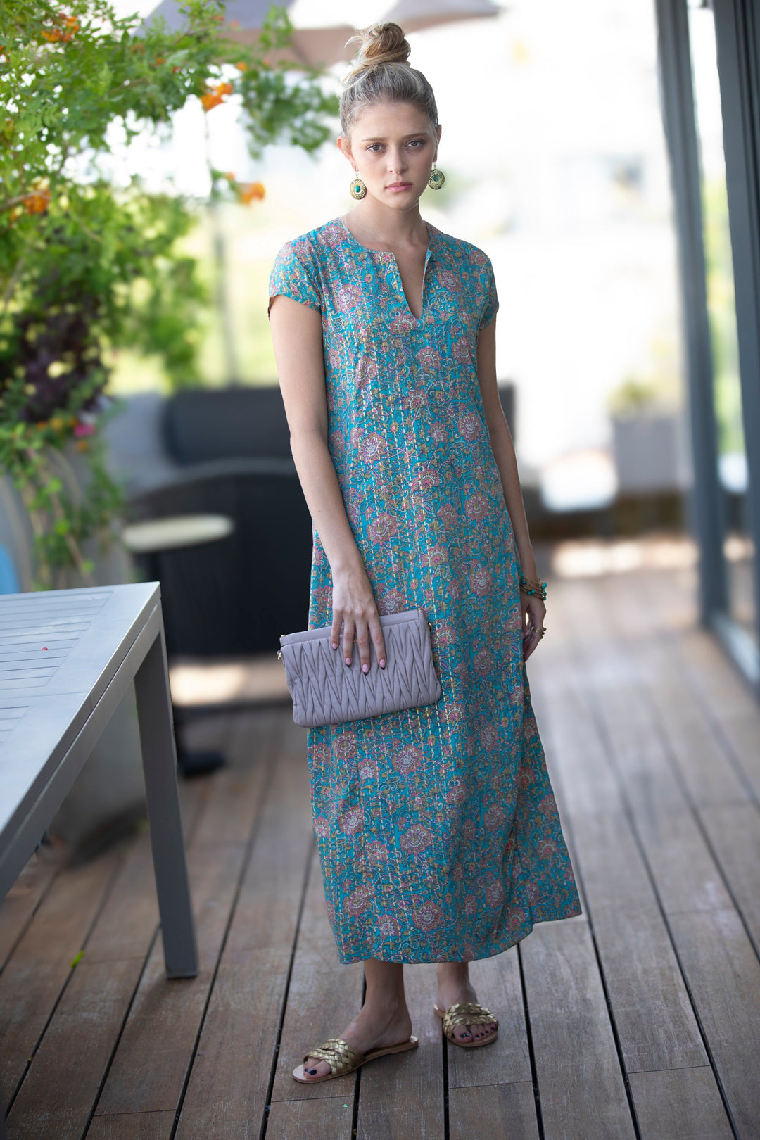 Leyla Dress - Floral Turquoise