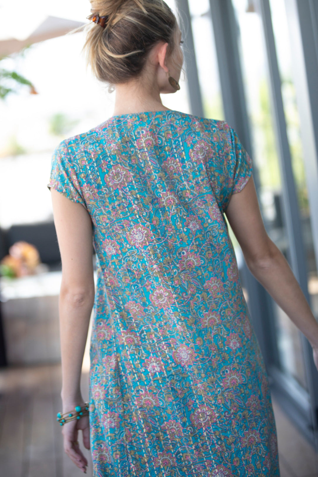 Leyla Dress - Floral Turquoise