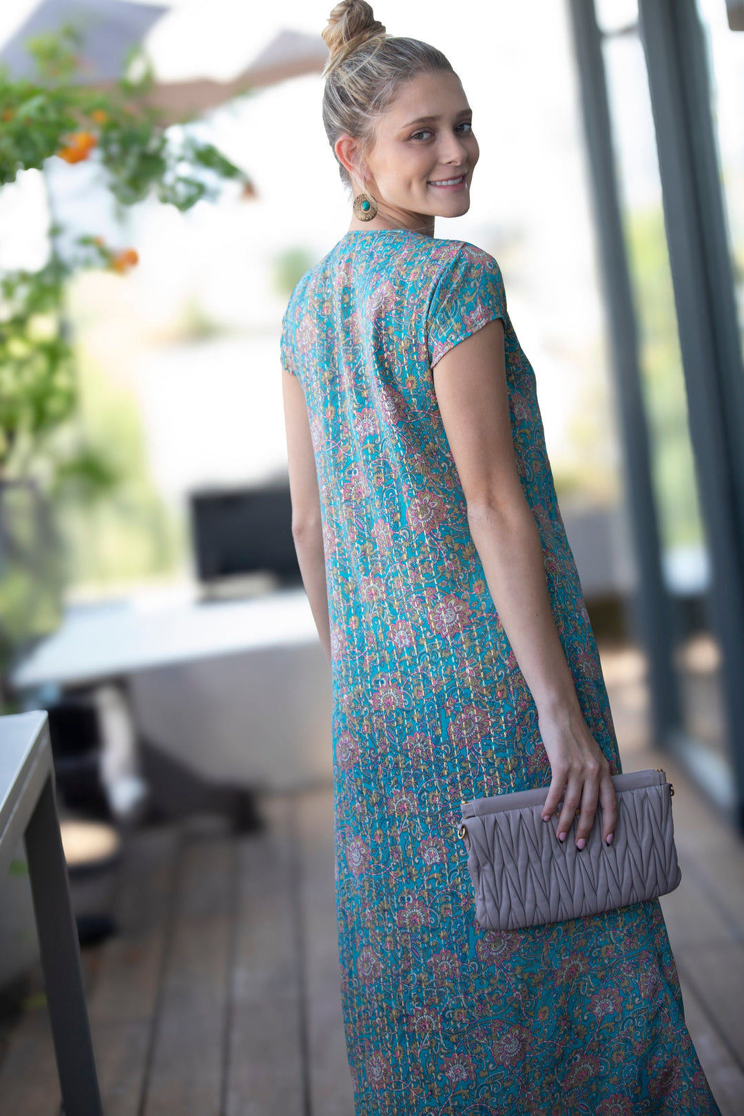 Leyla Dress - Floral Turquoise