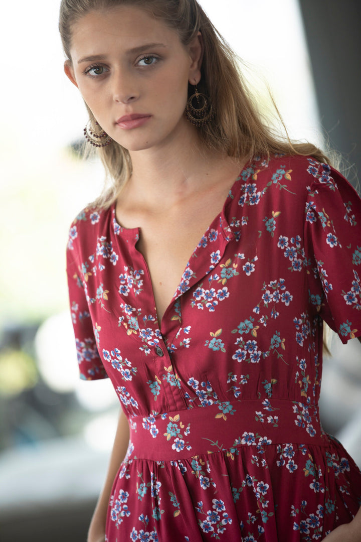 Nina Dress - Deep Red