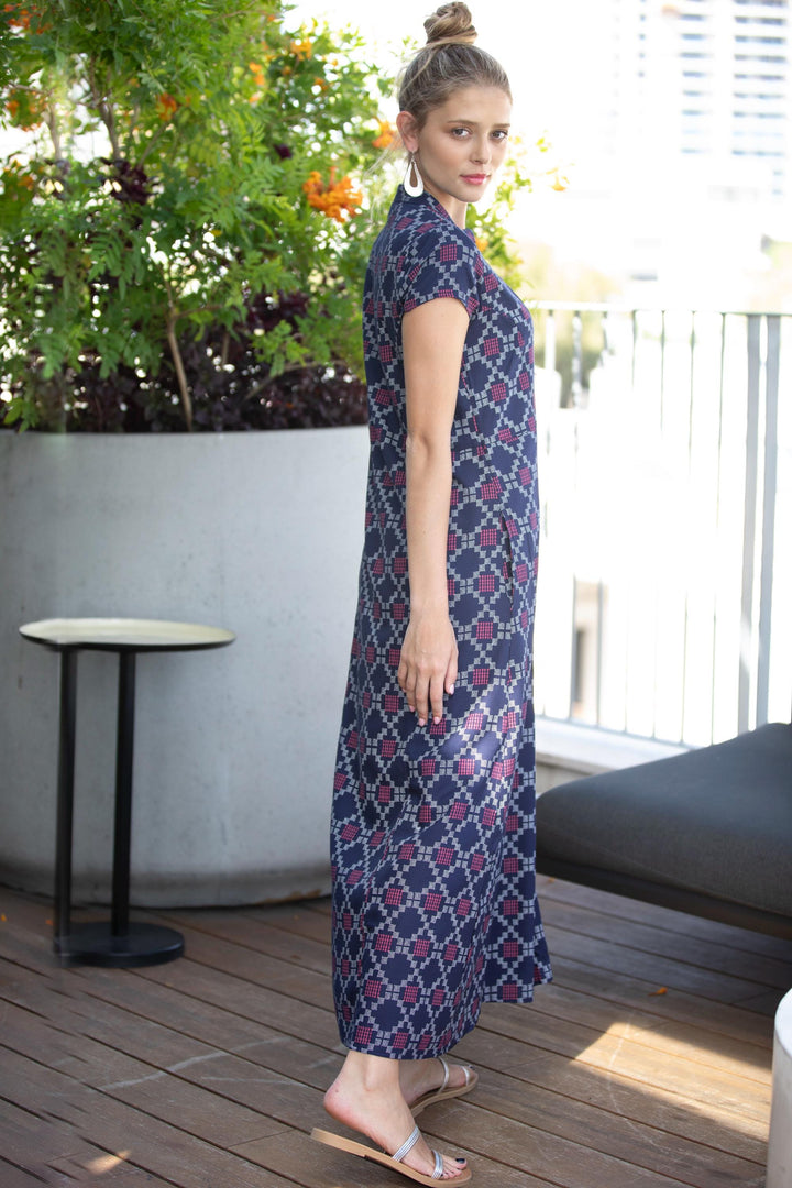 Noor Caftan - Blue & Magenta